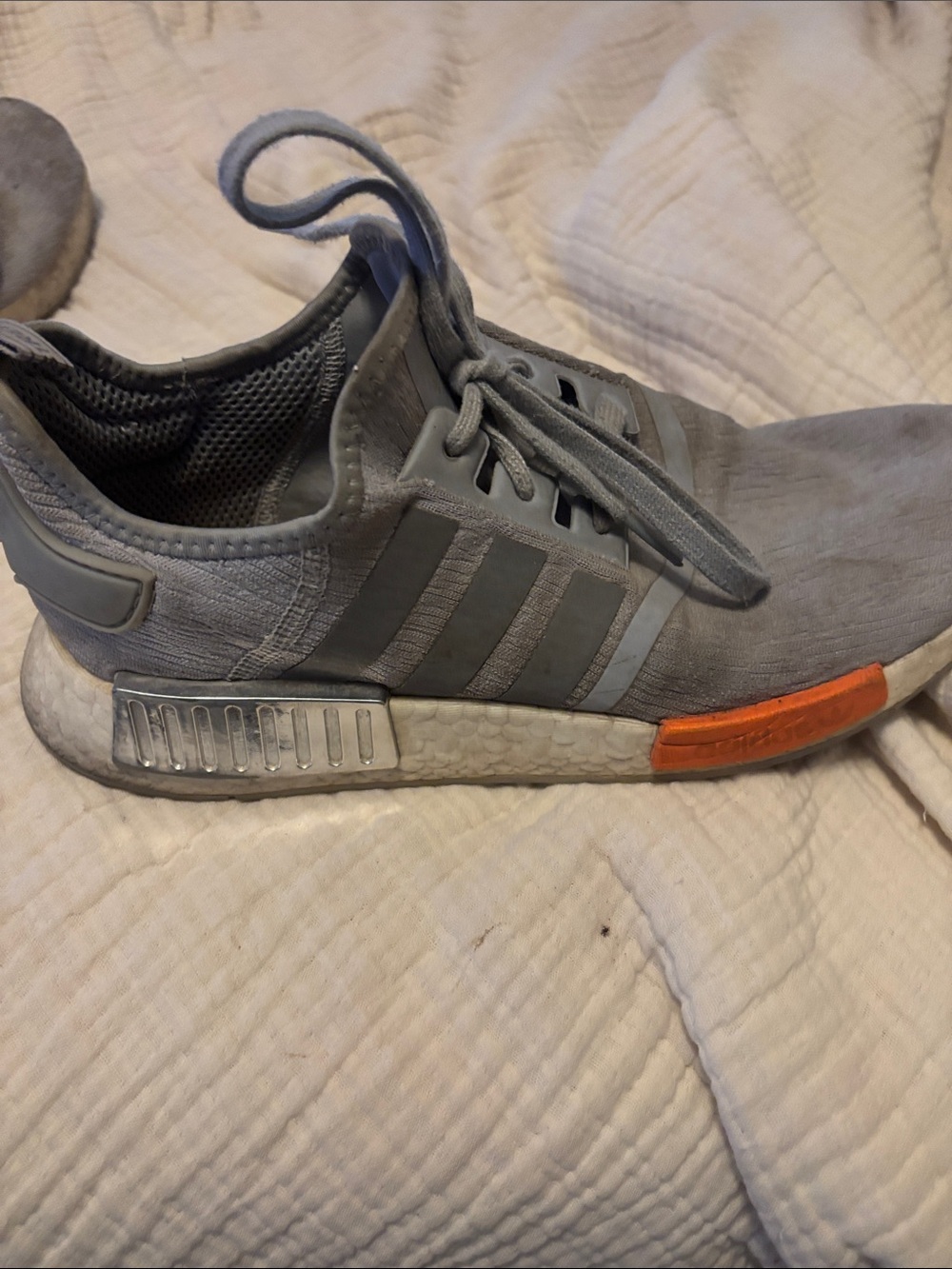 adidas Grey Sneakers with Orange Accent